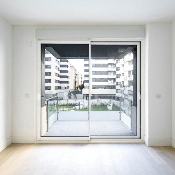 patio door on balcony in flats